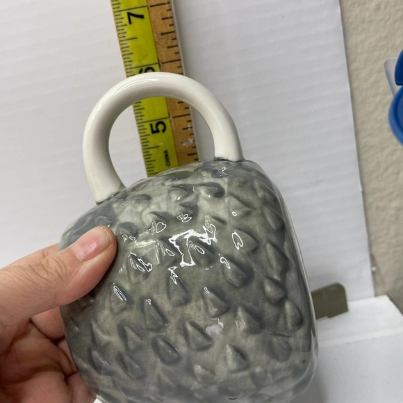 Hedge Hog Mugs by Pacific Home set of 2 Gray & White - Picture 4 of 5